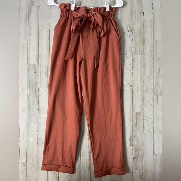 Sienna Sky High Rise Paper Bag Trousers Medium - Picture 2 of 9